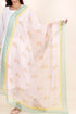 Kota Doria Dupatta In Floral Block Print